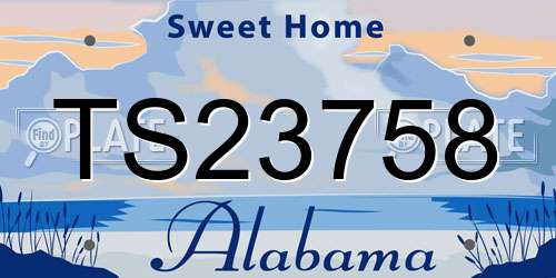TS23758 Alabama License Plate