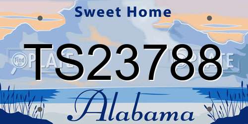 TS23788 Alabama License Plate