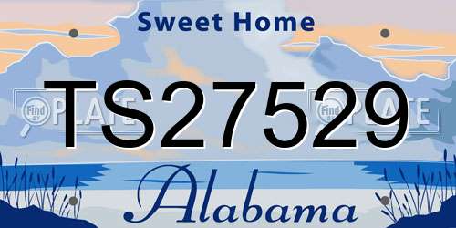 TS27529 Alabama License Plate