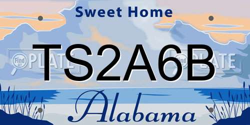 TS2A6B Alabama License Plate