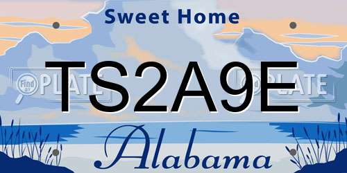 TS2A9E Alabama License Plate