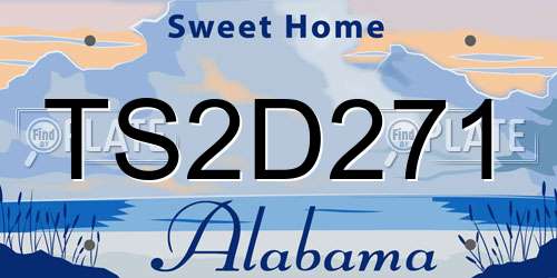 TS2D271 Alabama License Plate