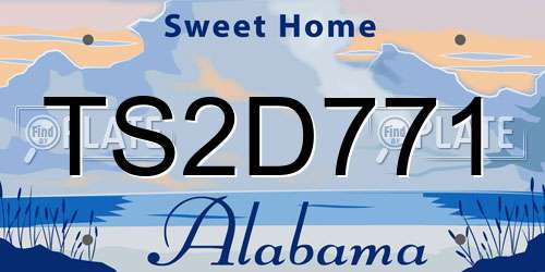 TS2D771 Alabama License Plate