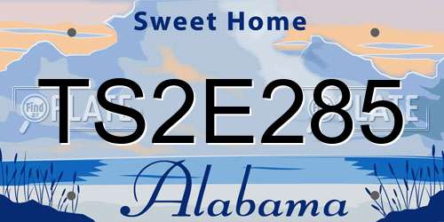TS2E285 Alabama License Plate