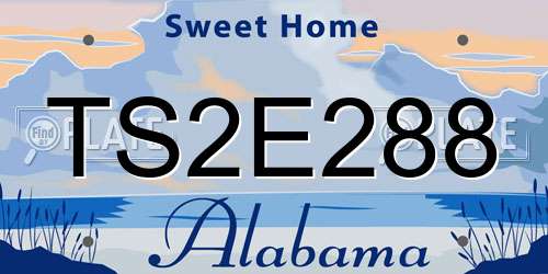 TS2E288 Alabama License Plate