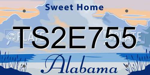 TS2E755 Alabama License Plate