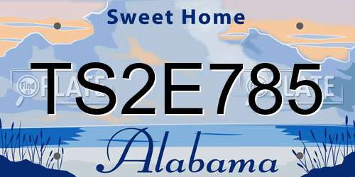 TS2E785 Alabama License Plate