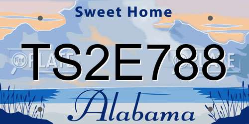 TS2E788 Alabama License Plate
