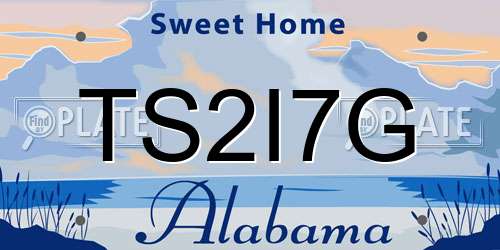 TS2I7G Alabama License Plate