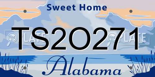 TS2O271 Alabama License Plate