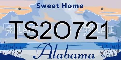 TS2O721 Alabama License Plate
