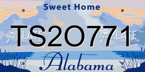 TS2O771 Alabama License Plate
