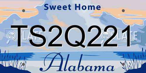 TS2Q221 Alabama License Plate