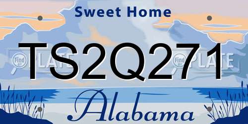 TS2Q271 Alabama License Plate