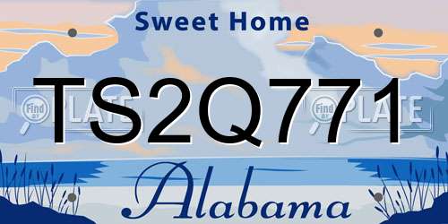 TS2Q771 Alabama License Plate