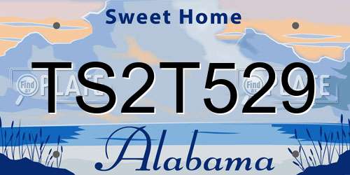 TS2T529 Alabama License Plate