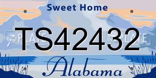 TS42432 Alabama License Plate