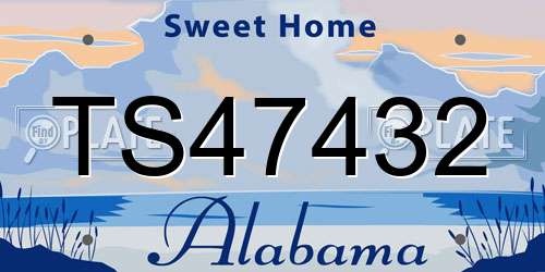 TS47432 Alabama License Plate