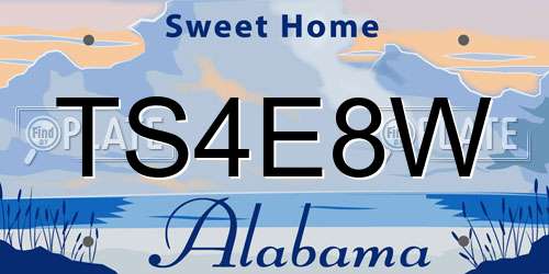 TS4E8W Alabama License Plate