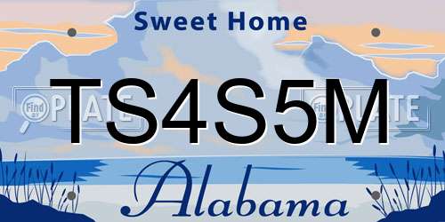 TS4S5M Alabama License Plate