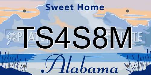 TS4S8M Alabama License Plate