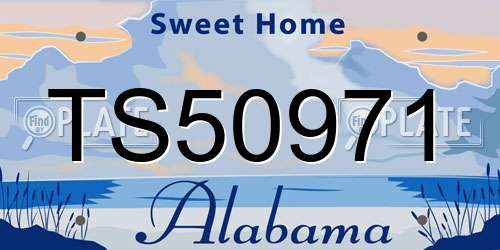 TS50971 Alabama License Plate