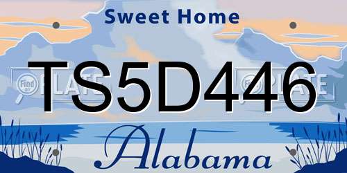 TS5D446 Alabama License Plate
