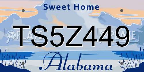 TS5Z449 Alabama License Plate