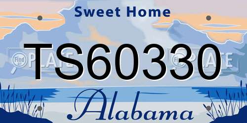 TS60330 Alabama License Plate