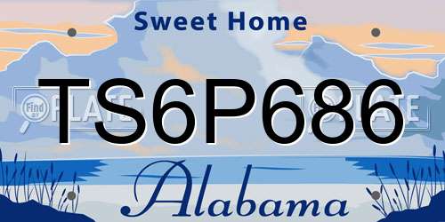 TS6P686 Alabama License Plate