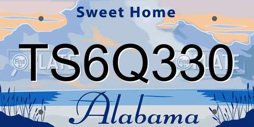 TS6Q330 Alabama License Plate