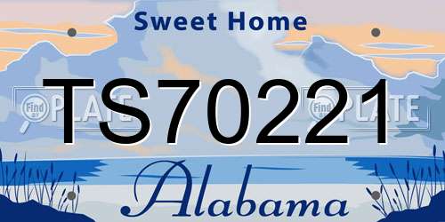 TS70221 Alabama License Plate