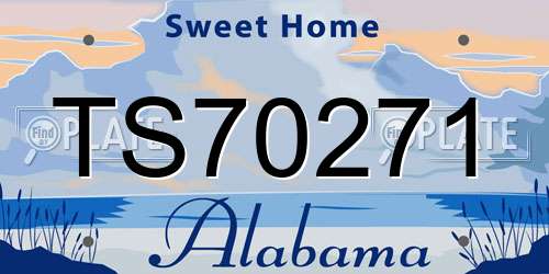 TS70271 Alabama License Plate