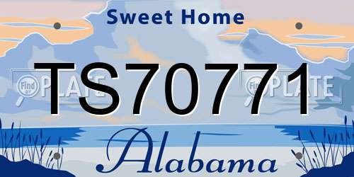 TS70771 Alabama License Plate