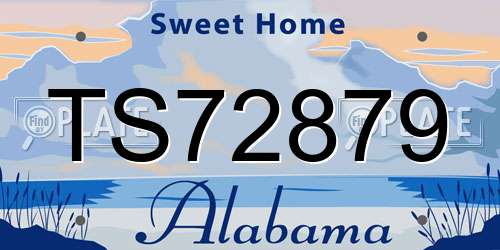 TS72879 Alabama License Plate