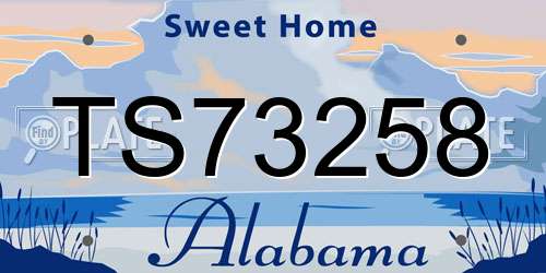 TS73258 Alabama License Plate
