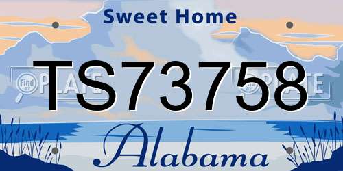 TS73758 Alabama License Plate