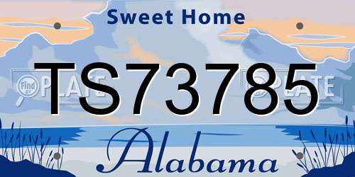TS73785 Alabama License Plate