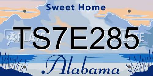 TS7E285 Alabama License Plate