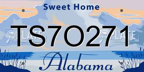 TS7O271 Alabama License Plate