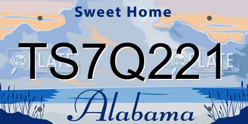 TS7Q221 Alabama License Plate