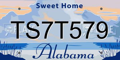 TS7T579 Alabama License Plate