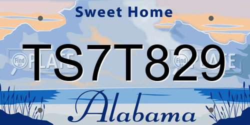 TS7T829 Alabama License Plate