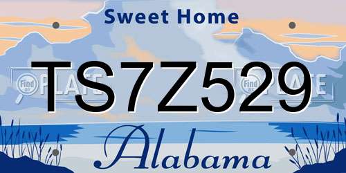TS7Z529 Alabama License Plate