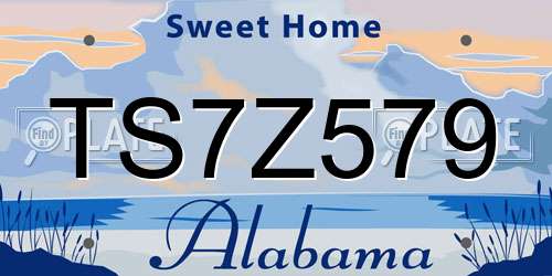 TS7Z579 Alabama License Plate