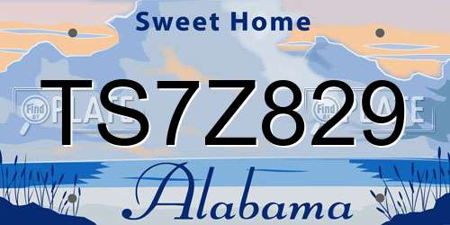 TS7Z829 Alabama License Plate