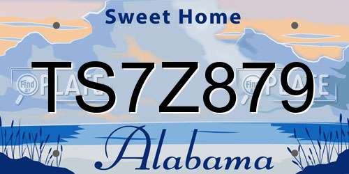 TS7Z879 Alabama License Plate