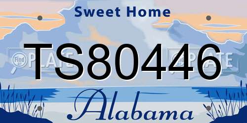 TS80446 Alabama License Plate