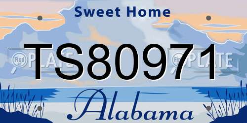 TS80971 Alabama License Plate