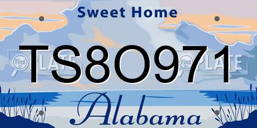 TS8O971 Alabama License Plate